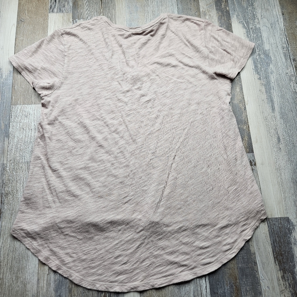 ATM Slub Jersey Short Sleeve V-neck Tee Pink Camelia Women's XS - Picture 4 of 4